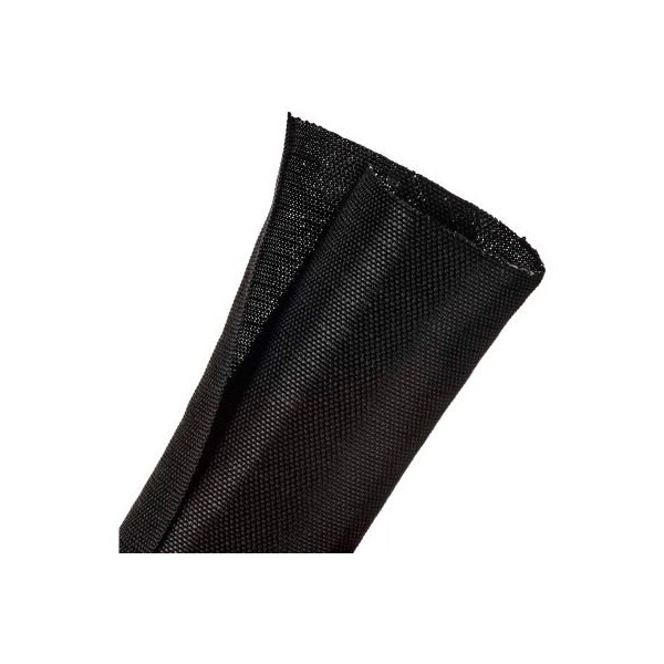 Techflex F6 Woven Split Wrappable Sleeve 2in Dia., 40', Black